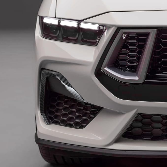 Carbon Fiber Front Bumper Grille Splitter Cover Compatible with Ford Mustang GT 2024 2025