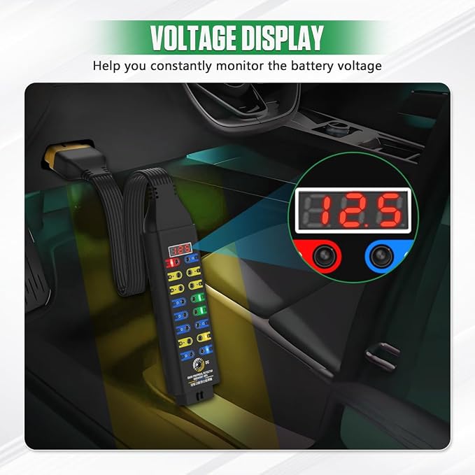 OBD2 Breakout Box Automotive Advanced OBDII Protocol Detector with LCD Display & LED Indicator, 16-Pin CAN Breakout Box Diagnostic Tool for Power Car E.CU, Use with Scanner/Multimeter/Oscilloscope