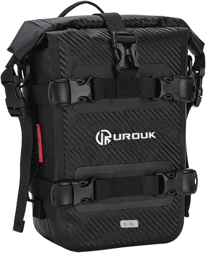 6-8L Waterproof Motorcycle Bumper Bag Motor Crash Bar Bag Side Frame Pannier Bag Dry Bag with Shoulder Strap - Essential Riding Gear for Motorcycles