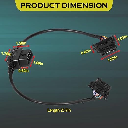 YMT 76405-01A Plug-N-Play Pass Thru Harness Clip in OBD Plug, Override Switch OBD Plug Through Harness Fit for Toyota &Ram