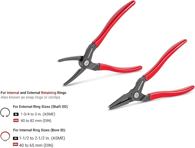 TEKTON 9 Inch Retaining Ring Pliers Set, 2-Piece | PRR90018