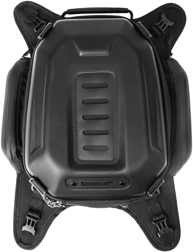 Rhinowalk Motorcycle Tank Bag, 15-18L Expandable Motorcycle Storage, Waterproof All Weather-Matte Black