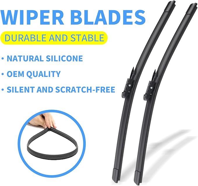 Gavimnal® 24"+19"+12" Silicone Wiper Blades Replacement For BMW X1 2012-2015,All-Season Front Rear Windshield Wiper Blades(Set of 3)