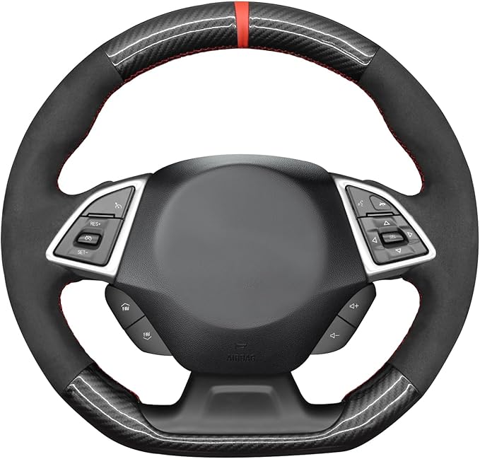 MEWANT for Camaro Steering Wheel Cover 2016-2024 Hand-Stitched for Chevy Camaro Car Steering Wheel Wrap