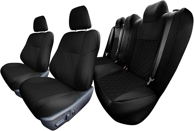 FH Group Custom Fit Seat Covers Specifically Made for 2012-2017 Toyota Camry LE | SE | XSE | XLE - Ultraflex Neoprene Waterproof Car Seat Cover, Full Set Black