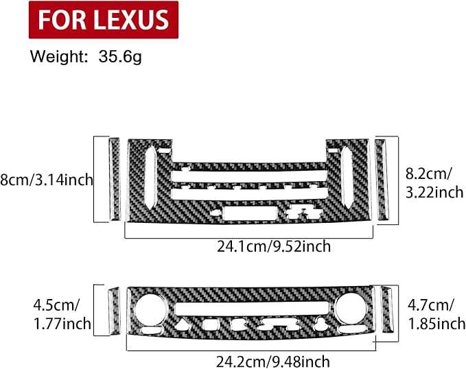 Soft Carbon Fiber Car Interior CD Panel 6/Piece Decorative Sticker for Lexus RC300 350 200T 15-24 Carbon Fiber Interior Accessories