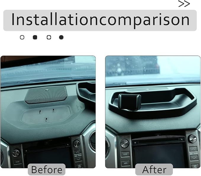 Fit for Toyota Tundra 2007-2021 Car Dash Center Console Table Storage Tray,Instrument Organizer ABS Black Materials Anti-Slip Backing Accessories (with A Style Mobile Phone Holder)