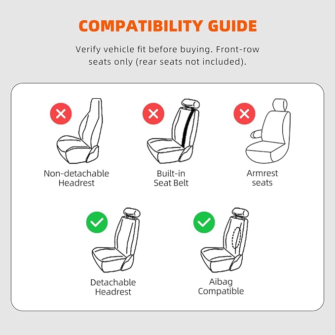 Universal 2-Seater Waterproof Breathable Nappa Leather Car Seat Covers Full Set, Fit for Front Seats, Compatible with Dodge Journey, Toyota Yaris, Honda Pilot HR-V City, Fit Most Sedans SUV Red