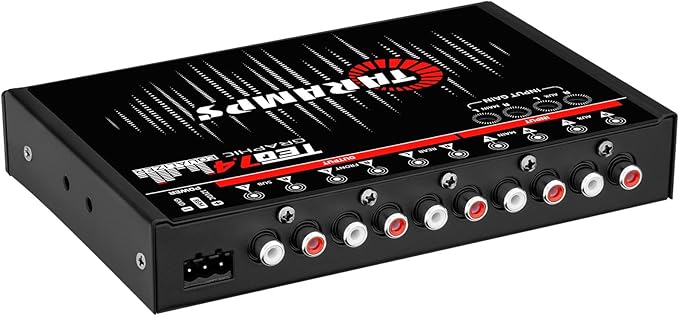 Taramps TEQ 7.4 Stereo 7-band Graphic Equalizer Car Audio Rca Input/Output, Auxiliary Gain, Fader Control 2 Input Channel 3 Output Channel, Blue LED Sound Equalizer