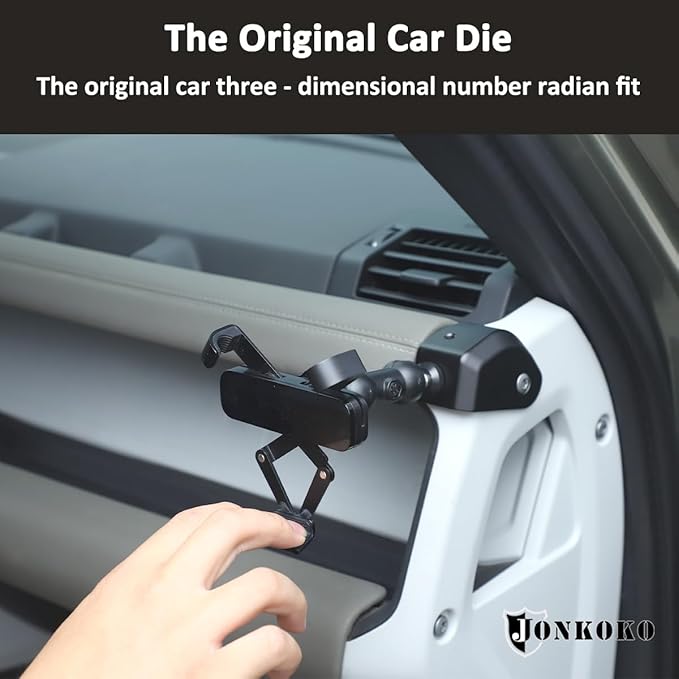 Alumium Alloy Dashboard Side Mobile Phone Holder Trim Compatible with Land Rover Defender 90 110 130 2020-2024 Car Central Control Car Phone Mount (Style B, Right)