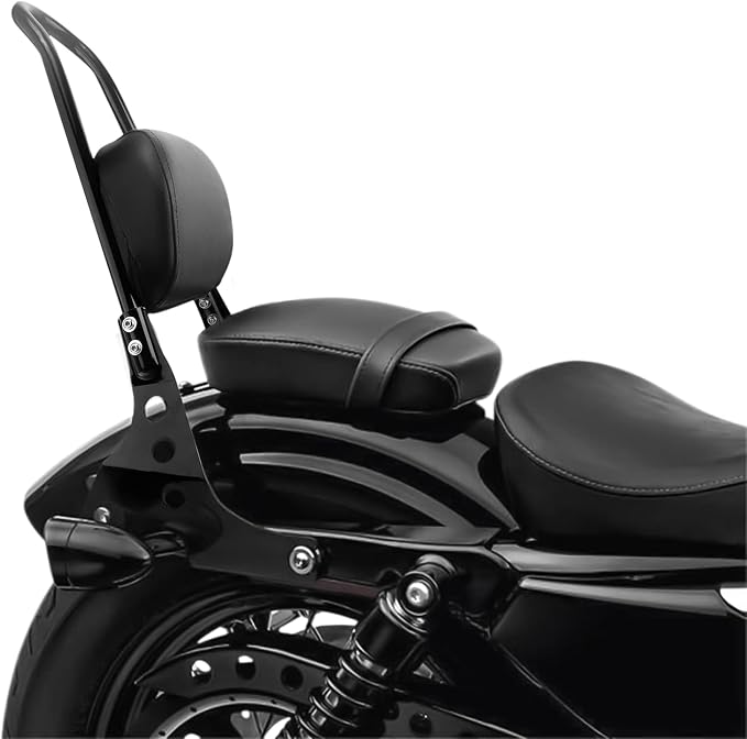 GUAIMI Motorcycle Passenger Backrest Rear Seat Sissy Bar Cushion Pad for Harley XL Models 2004-Newer Sportster 883 1200 XL 883C 883R -Black