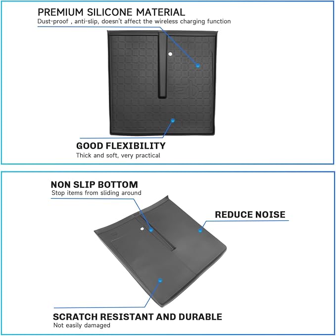 SXCY for 2026 Toyota RAV4 Wireless Charging Protective Mats 2026 RAV4 Accessories Center Console Inserts Liner Anti-Slip Anti-Dust Waterproof Mats