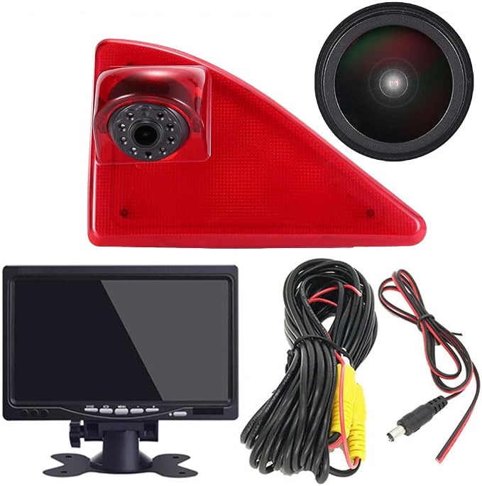 1280 * 720 Pixel Super HD Brake Light Backup Camera with 7 Inch LCD Monitor, Night Vision Reversing Camera Replacement for Renault Master ab 2010/Nissan NV400 ab 2010/Opel Vauxhall Movano ab 2010