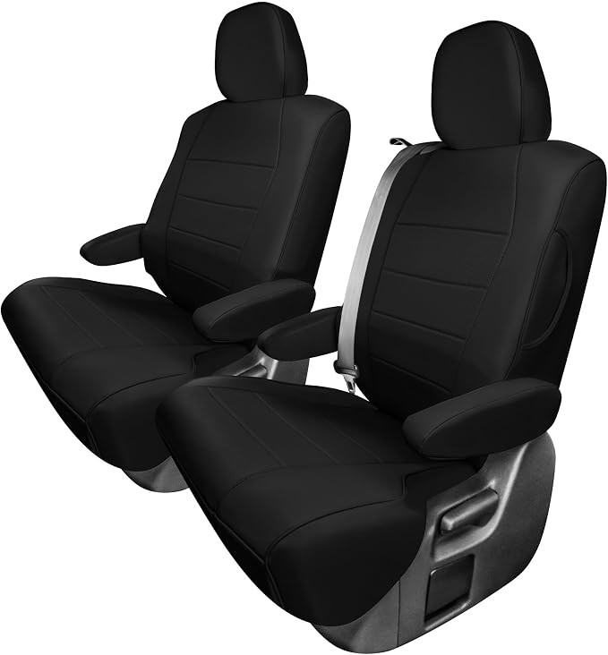 FH Group Custom Fit Car Seat Covers Specifically Made for 2021-2024 Toyota Sienna 7 Seater, Faux Leather Automotive Seat Covers - 2nd Row Black