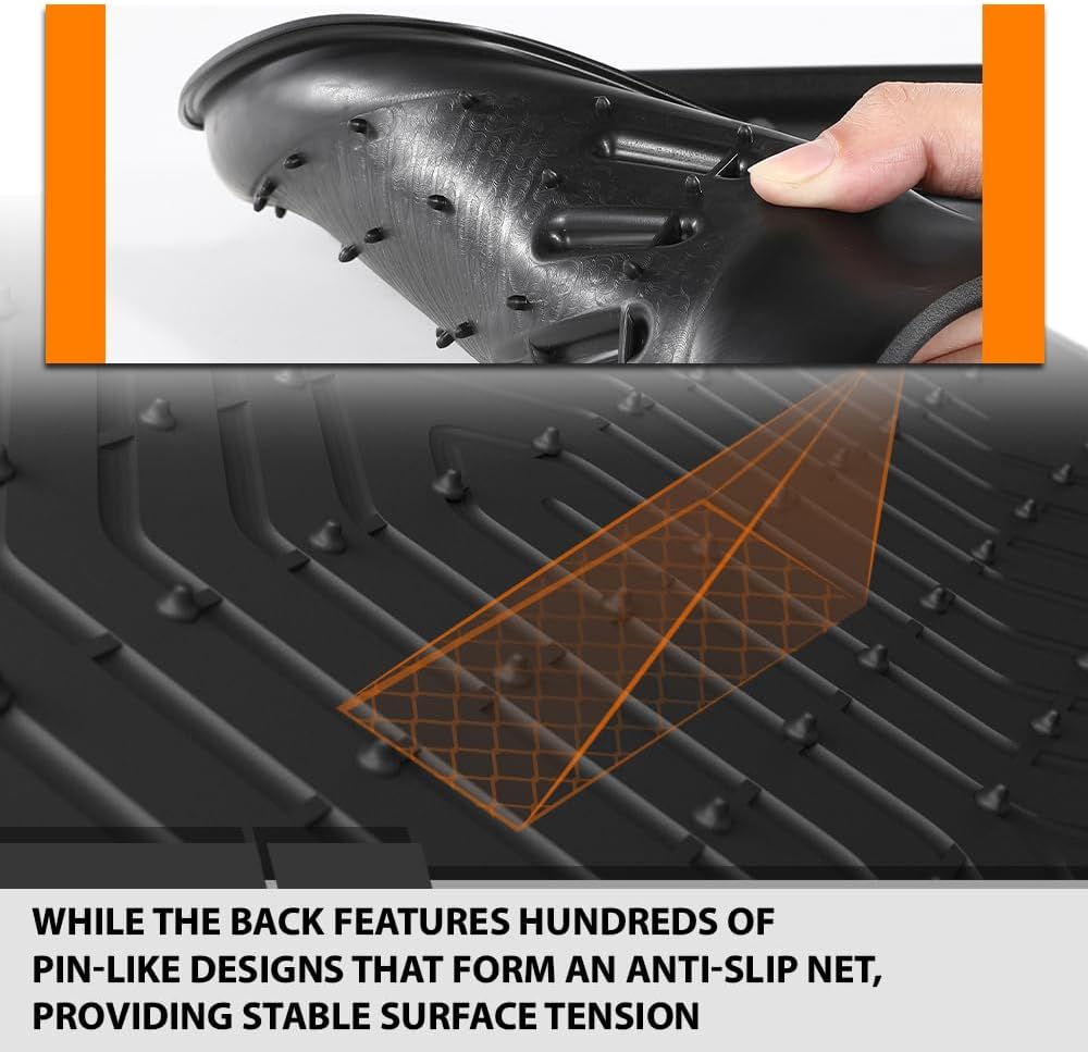 G-PLUS Floor Mats Compatible with Chevy Colorado Crew Cab 2015-2022,Fit GMC Canyon Crew Cab 2015-2022 All Weather Full Cover Protection TPE Car Floor Cargo Liners Accessories Black