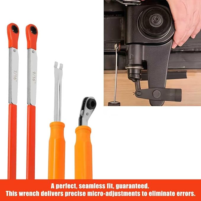 Air Brake Adjustment Tool Kit 4-PCS Set for Heavy Duty Trucks, with Ratcheting Wrenches (5/16" 7/16" 9/16") and Fork End Release Tool for Long Haul Trucks & Trailers