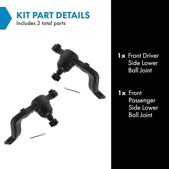 TRQ Front Lower Driver and Passenger Side Ball Joint Set Compatible with 95-97 Toyota Tacoma Rear Wheel Drive, 98-04 Tacoma SR5 Rear Wheel Drive, 98-04 Base Model