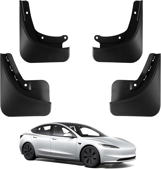 BASENOR Tesla Model 3 2024 2025 Center Console Tray and Model 3 Highland Mud Flaps