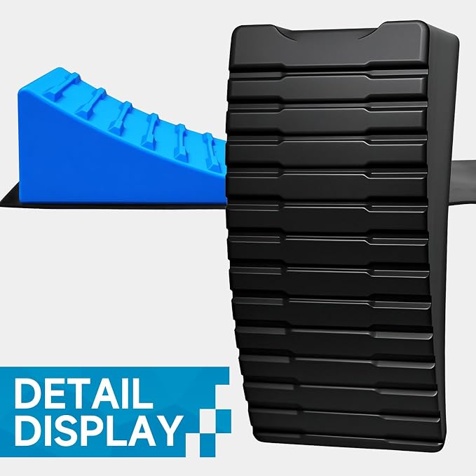 2Packs RV Leveling Blocks System Kit Camper Leveling Blocks for RVS Trailer with Carrying Bag, Anti-Slip Mats, T Bubble Level Up to 35000 LBS Blue