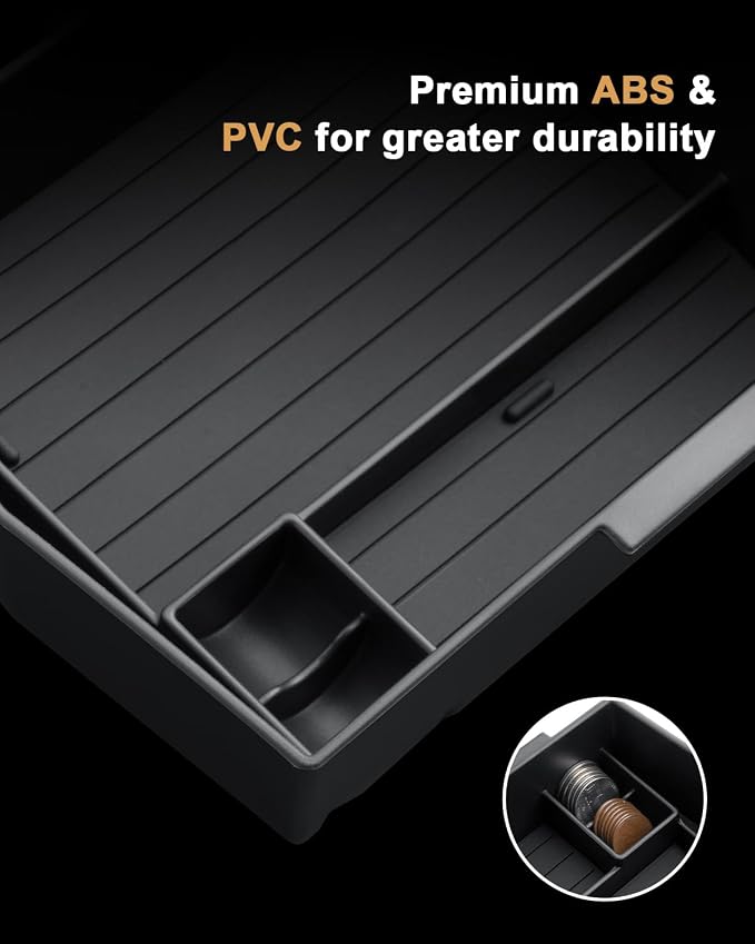 2025 Forester Center Console Organizer - 4 Pcs Set Double-Layer Center Console Organizer+Hidden Organizer Box+Silicone Cup Holder+Charging Mat For 2025 Subaru Forester/Hybrid Accessories(4 Packs)