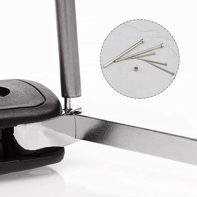 5pcs Car Key Remote Pin Blade Pin Removal Tool with Magnet Car Flip-Key Pin Folding Remote Quick Remover Installation Repair Tool