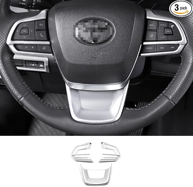 ERIDANUS Auto Accessories Fit for Toyota Sienna 2025 2024 2023 2022 2021 Button Switch Cover Trim (Silver) ABS 3 PCS