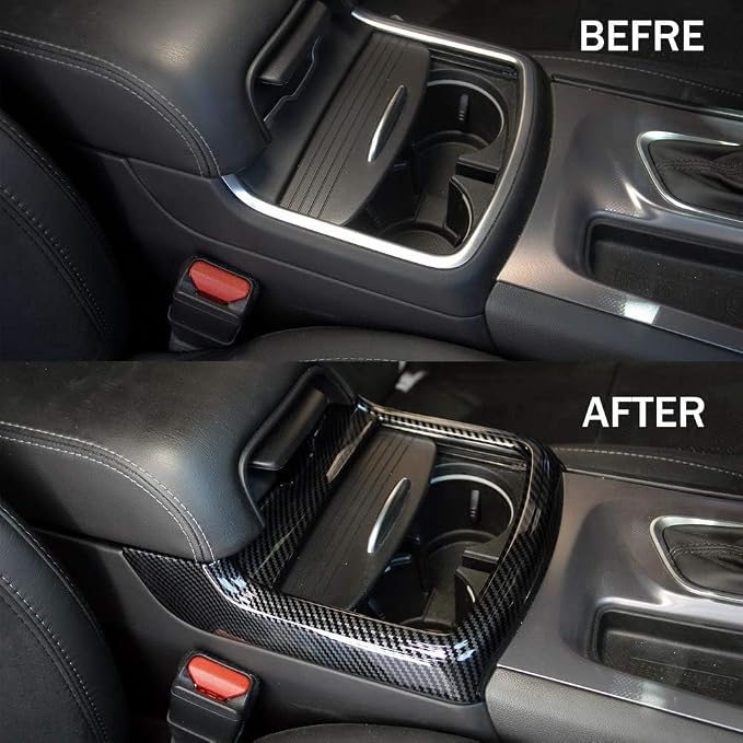 for Dodge Charger 2011-2023 for Chrysler 300 2015-2023 Interior Accessories Cup Holder Cover Trim Decor Sticker ABS Carbon Fiber