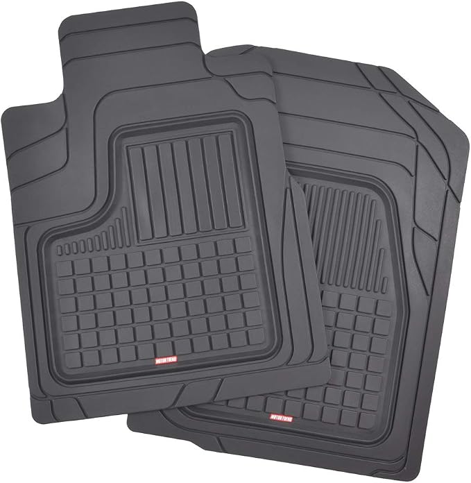 Motor Trend Performance Plus 5-Piece Set Rubber Front & Rear Car Floor Mats and Cargo Trunk Liner, SUVs Trucks All-Weather Heavy Duty Pre-Trimmed Custom Trim-to-Fit Deep Dish Full Protection Non-Slip