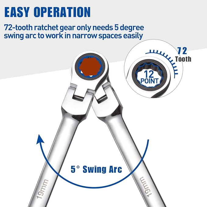 15-Piece 3/8" Drive Extra Long Torx Bit Socket Set & 6-Piece Extra Long Flex-Head Ratcheting Wrench Set