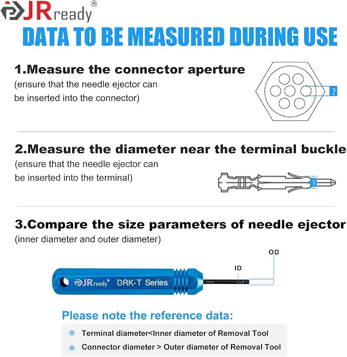 JRready ST5252 Pin Removal Tools Kit for AMP/Molex .062" & 0.093" Pins and Socket Contact Connectors, Delphi Weatherpack/Molex Pin Extractor Tool kit 7PCS Size
