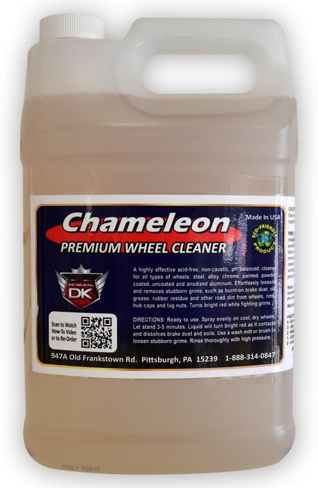 Detail King Chameleon Car Rim & Wheel Cleaner Spray for All Wheels (Aluminum, Chrome, and More) - Scrub-Less - pH Balanced - Acid Free - 1 Gallon