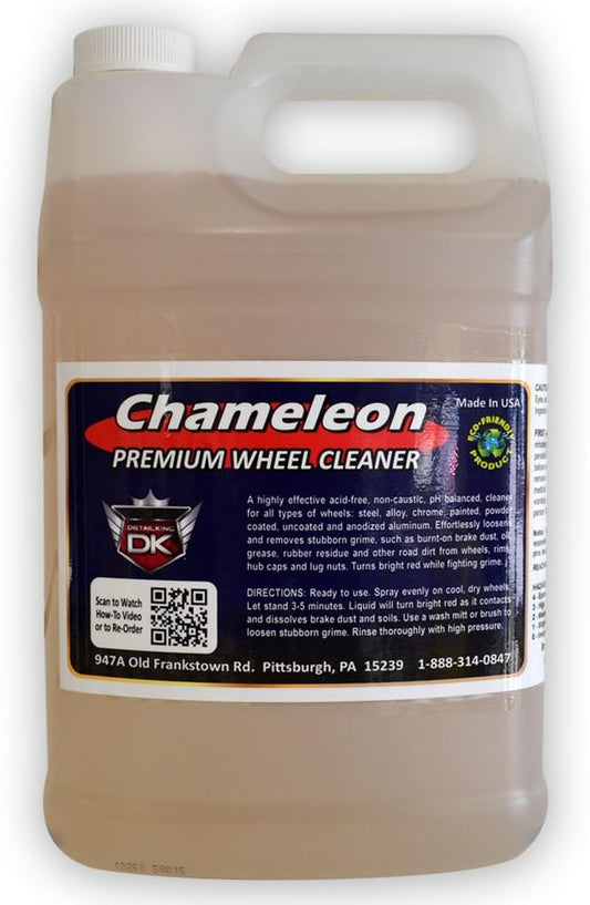 Detail King Chameleon Car Rim & Wheel Cleaner Spray for All Wheels (Aluminum, Chrome, and More) - Scrub-Less - pH Balanced - Acid Free - 1 Gallon