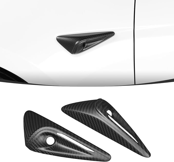 2026 Tesla Model Y Juniper Side Camera Protection Full Cover HW4.0 for Tesla Model 3 2025-2024 Highland Real Carbon Fiber Side Camera Turn Signal Cover 2PCS(Matte Carbon Fiber)