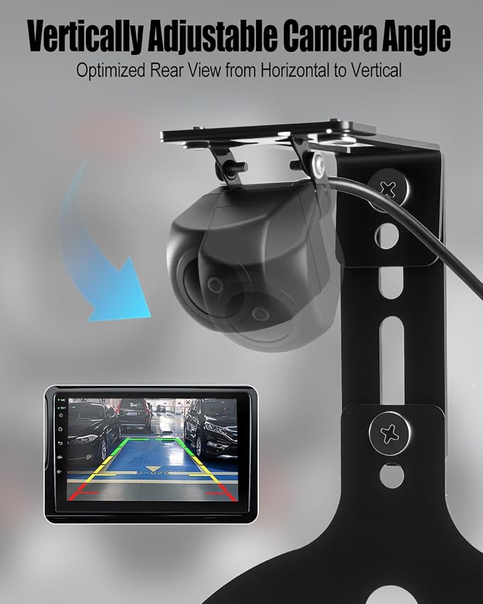 Spare Tire Backup Camera Fit for Jeep Wrangler JK JKU Rubicon Commander Patriot Liberty 2007-2018, Flexible Mount, Adjustable Rear View and Waterproof