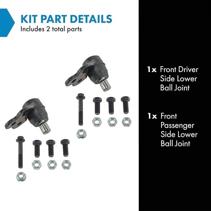 TRQ Front Lower Ball Joint Set Compatible with 2005-2010 Chevrolet Cobalt 2007-2009 Pontiac G5 2003-2007 Saturn Ion