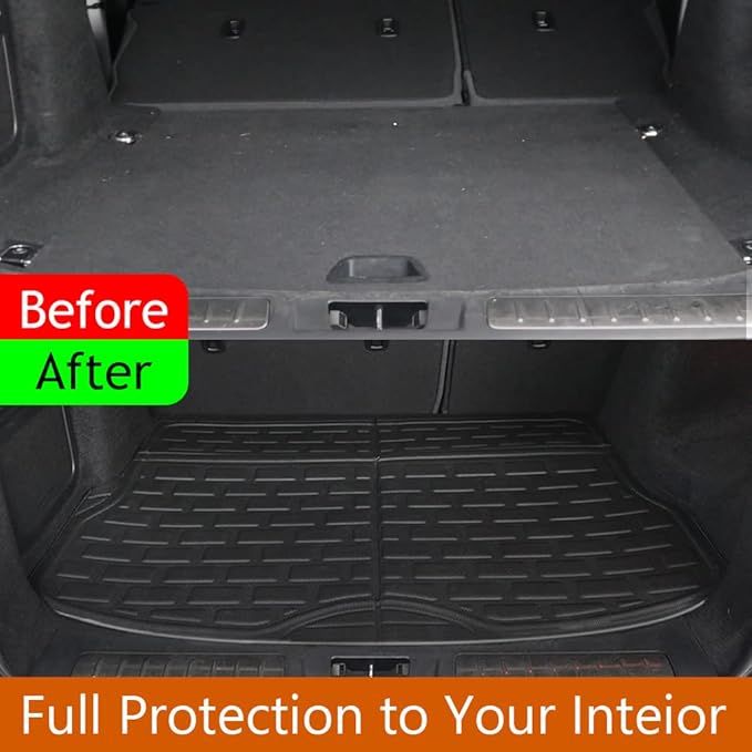 TripleAliners Vehicle Mat Universal Fit Trunk Cargo Liner All Weather Protection XPE Material Seat Back Protector Trim-to-Fit Compatible with Most Cars SUV Sedan (Trunk Mat)