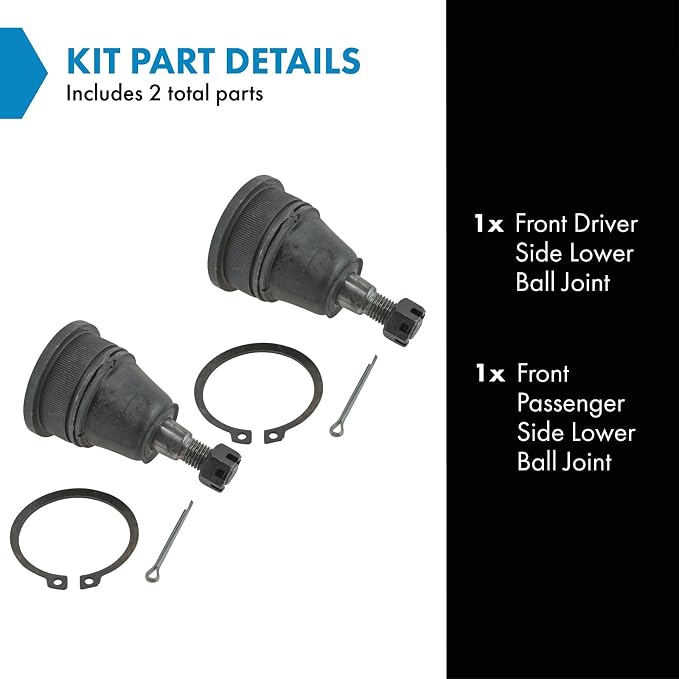 TRQ Front Lower Ball Joint Set Compatible with 2008-2016 Chrysler Town & Country 2008-2018 Dodge Grand Caravan 2012-2015 Ram C/V 2009-2014 Volkswagen Routan