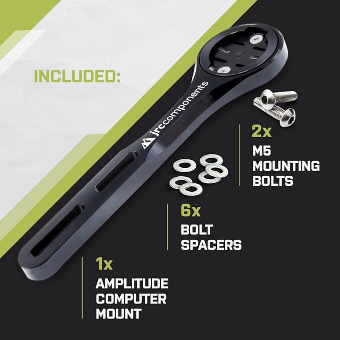 JRC Components Amplitude Underbar Computer Mount for Road & Gravel Bikes | Compatible with Garmin Edge Computers | Lightweight Aero Handlebar Mount for Bicycles (Gold)