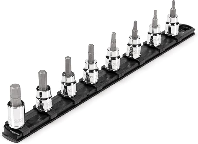 TEKTON 3/8 in Drive Hex Bit Socket Set with Rail, 8-Piece (1/8-3/8 in) | SHB91106