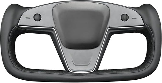 MEWANT Hand Stitched Tesla Model S Yoke Steering Wheel Cover Wrap for Tesla Model S 2021-2023 / Model X 2021-2023 Tesla Yoke Steering Wheel Accessories(3D Style)