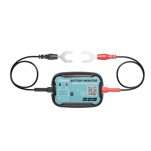 6V 12V 24V Bluetooth Battery Monitor BM7–Work for All Lead-Acid & Lithium Battery with Charging, Cranking System Test & Auto Alarm – Waterproof Voltmeter for Cars, Vans, Trucks, Motorcycles, Boats