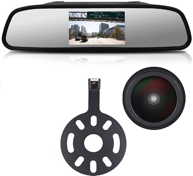 HD 720p 1000 TV Lines Car Rear View Backup Camera Waterproof Reverse Camera+4.3" inch Rearview Mirror for Jeep Wrangler/Willys/Unlimited/Sahara Spare tire Rubicon 2007-2015