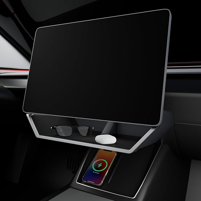 for Model Y Juniper & Model Y L Under Screen Storage Organizer 2025-2026 Upgrade, Model 3 Highland Center Console Organizer Tray 2024-2026 for Tesla Model Y Juniper Accessories, Black