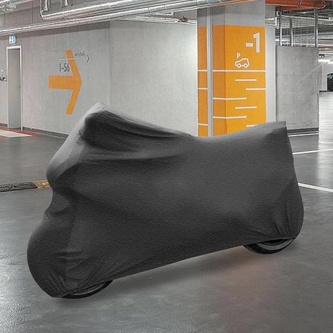 Indoor Motorcycle Cover Universal Dustproof Cover Soft Stretch Durable Motorbike Cover for All Motor,104 inches, Dark Flower Gray