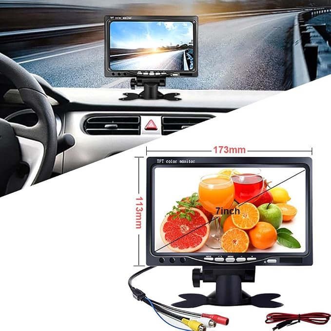 1280 * 720 Pixel Third Roof Brake Lamp Car Backup Camera Replacement for Nissan NV1500/2500/3500 S SV SL Vans Transporter 2011-2021 Waterproof Night Vision Reverse Parking+7" Reverse Monitor