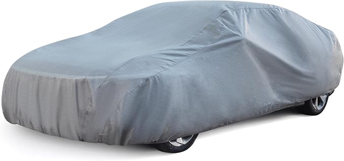 Season Guard Car Cover Dirtproof, Waterproof, Breathable, Snow Dustproof, Indoor and Limited Outdoor Car Covers Fits Sedans up to 228", Gray