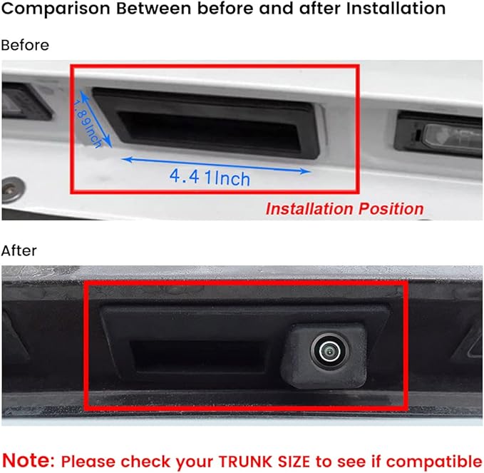 HD 720P Vehicle Backup Camera for Audi A4L A5 A3 Q3 Q5 RS6 for VW Passat Tiguan Jetta Sharan Touareg Lavida Skoda, Car Rear View Trunk Handle Camera