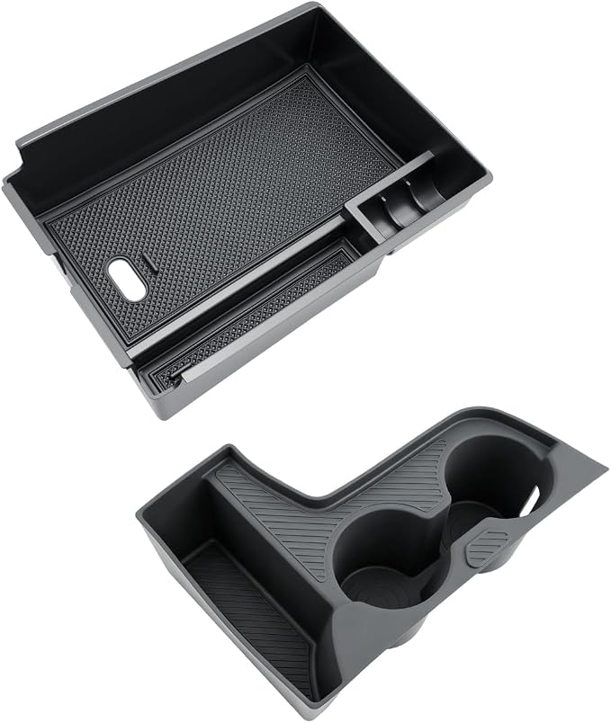 SKTU 2Pack for 2026 Kia Sportage Center Console Organizer for 2026+ Kia Sportage (LX/EX/X-Line/SX/SX Prestige/X-Pro Prestige) Console Tray & Cup Holder Kia Sportage 2026 Accessories ABS Insert Tray