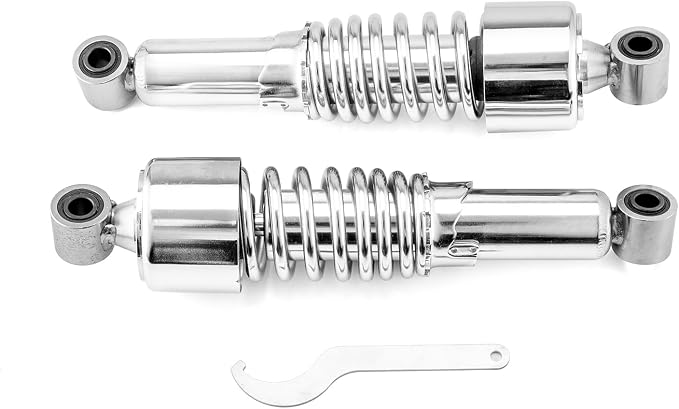 Mofun 11.75" Rear Shocks Lowering Kit Preload Adjustable Compatible with Harley Dyna Street Bob Low Rider Super Glide Fat Bob Wide Glide 1991-2015 2016 2017, Chrome