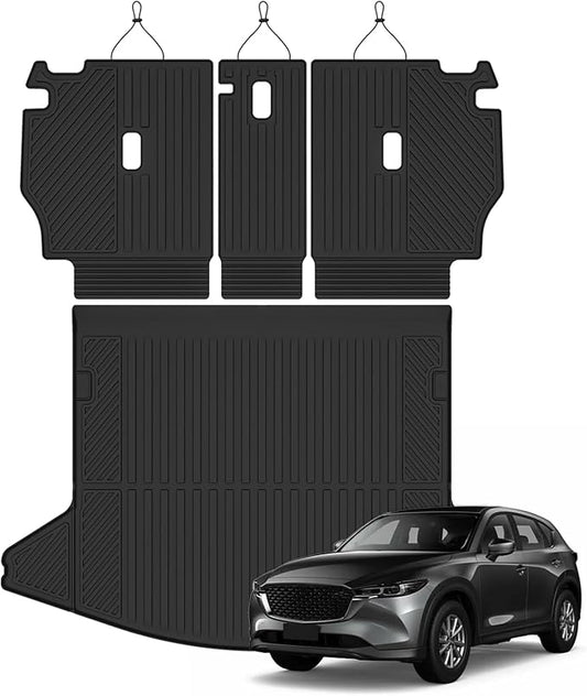 Tongama-Cargo Mat for 2017-2025 Mazda CX-5, All Weather TPE Trunk Mat and Backrest Mats Protectors for Mazda CX-5 Waterproof Interior Accessories